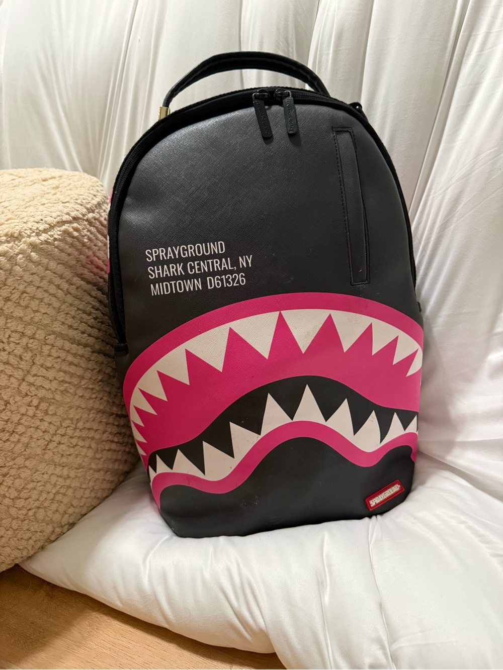 Sprayground Black & Pink Shark Backpack